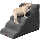 EHEYCIGA curved dog stairs by the bed edge support gentle climbs.