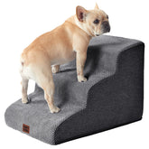 EHEYCIGA curved dog stairs placed at the sofa edge for easy climbs