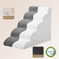 EHEYCIGA curved dog stairs five-step design supports gentle climbs.