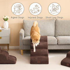 EHEYCIGA Curved Dog Stairs removable cover for easy cleaning.