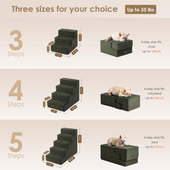 EHEYCIGA dog stairs 3-step foldable bed for compact storage.