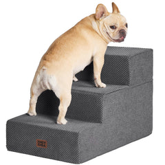 EHEYCIGA dog stairs 3-step side view for easy furniture access.