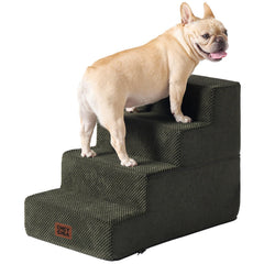 EHEYCIGA dog stairs at the bed edge offer easy access for small pets.
