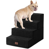EHEYCIGA dog stairs used against a bed for easy access by a small dog