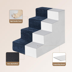 EHEYCIGA dog stairs foldable for compact storage after use.