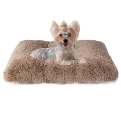 EHEYCIGA Fluffy Dog Crate Bed close-up fabric for ultra-soft comfort during nap time.