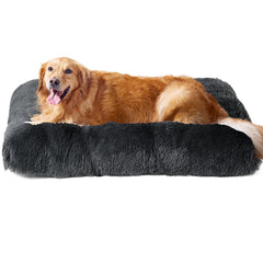 EHEYCIGA fluffy dog crate bed with soft faux fur for cozy comfort