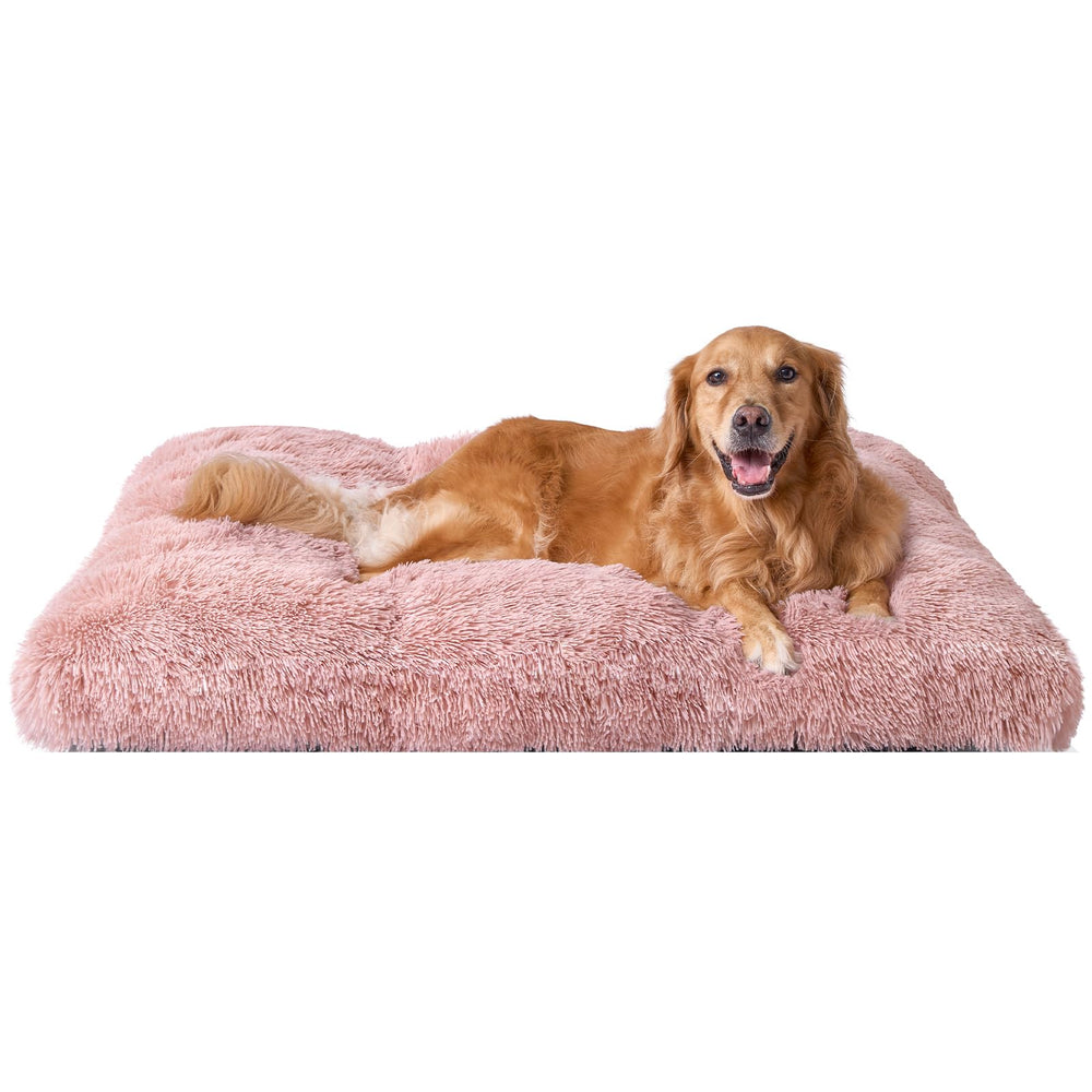 EHEYCIGA fluffy dog crate bed XL pink delivers cozy comfort for large dogs.