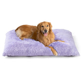 EHEYCIGA Fluffy Dog Crate Bed XL side view shows plush faux fur for cozy resting.