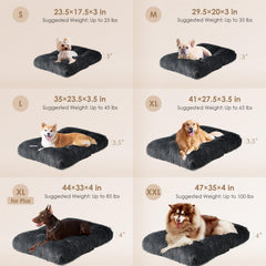 EHEYCIGA fluffy XXL dog bed side view with non-slip bottom for safety.