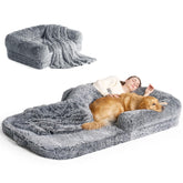 EHEYCIGA foldable human-dog-bed shown with generous lounging surface for you and pet