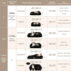 EHEYCIGA bed unfolded, 72x44x11 inches for comfortable lounging.