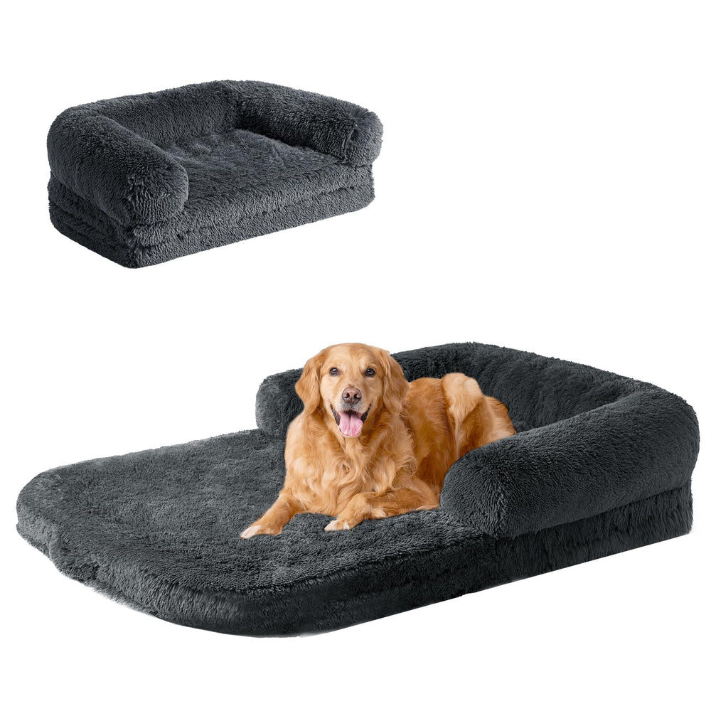 EHEYCIGA foldable XXL dog bed laid flat, spacious comfort for large dogs
