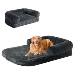 EHEYCIGA foldable XXL dog bed laid flat, spacious comfort for large dogs