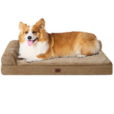 EHEYCIGA large dog bed memory foam with camel fabric for elder dogsβ joint support.