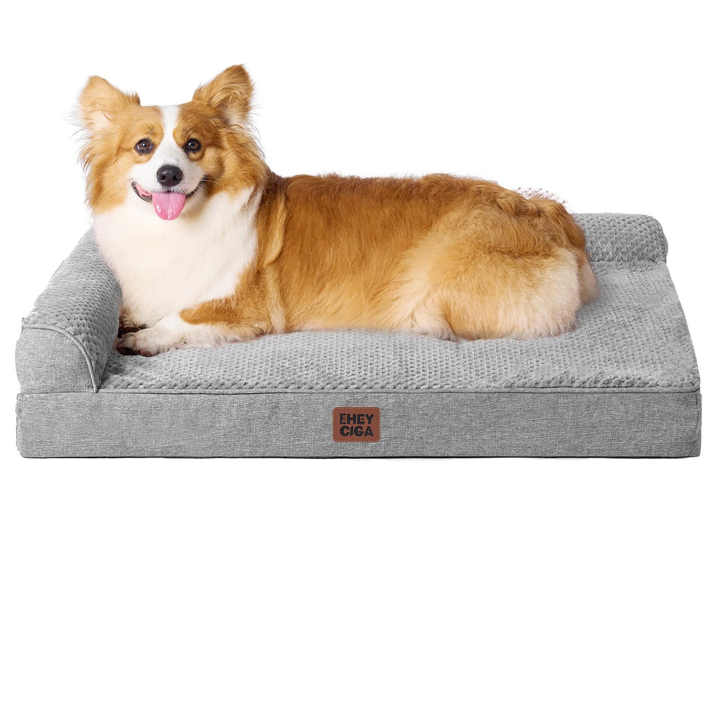 EHEYCIGA large dog bed with egg crate foam for gentle cushioning.