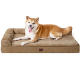 EHEYCIGA memory foam dog bed top view showing egg crate layer for joint comfort