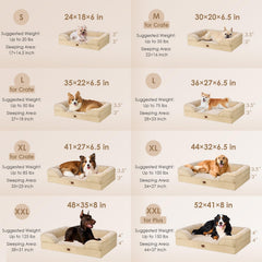 EHEYCIGA dog bed with 3-sided bolsters supports neck and head for snug naps.