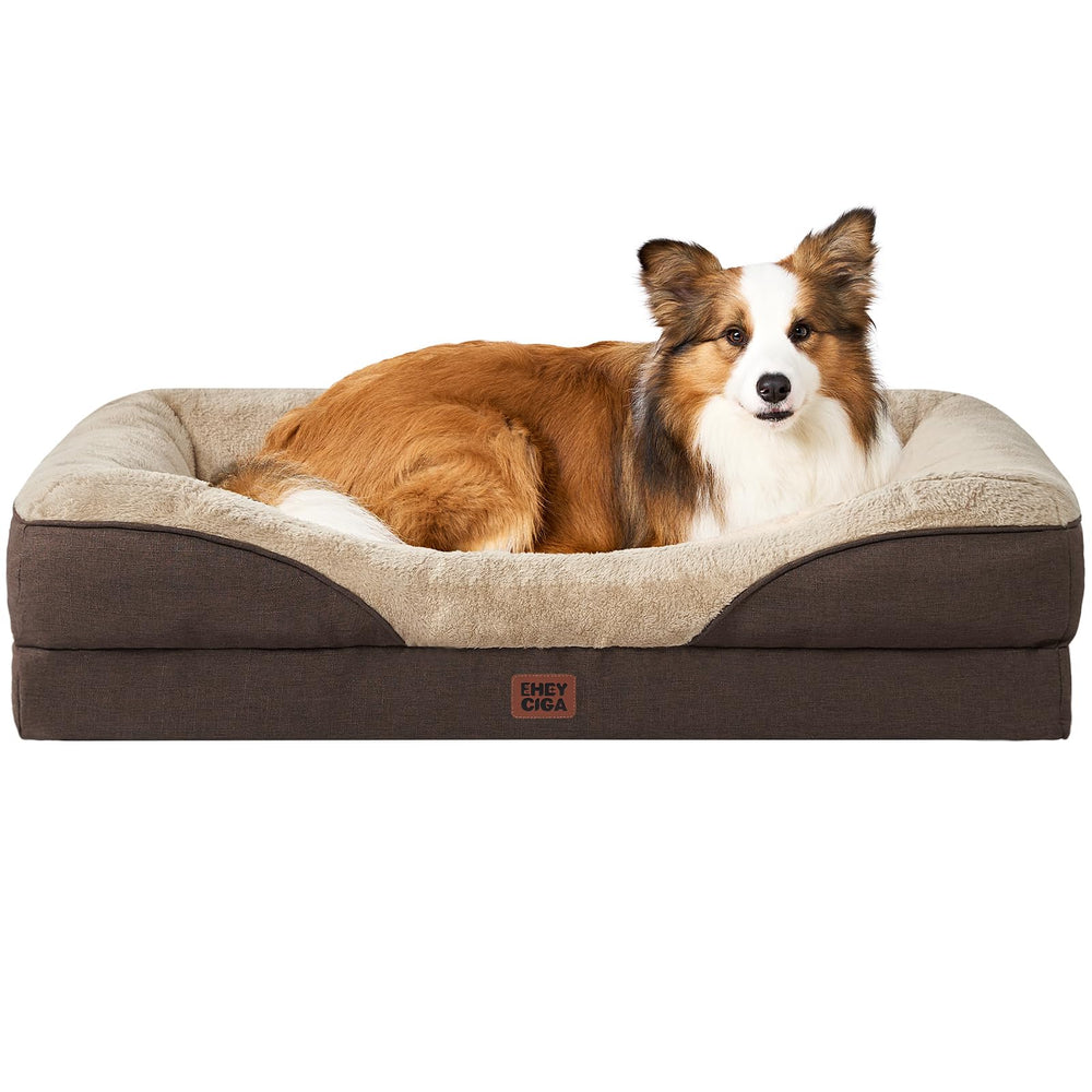 EHEYCIGA orthopedic dog bed with large 41x27 frame supports joints for comfy recovery.