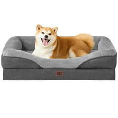 EHEYCIGA orthopedic dog bed with memory-foam layer supports large dogs