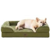 EHEYCIGA orthopedic dog bed main view in olive green for cozy naps