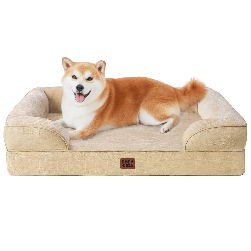 EHEYCIGA orthopedic dog bed top view with memory foam support