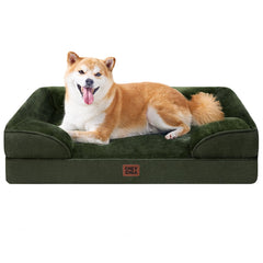 EHEYCIGA orthopedic dog bed memory foam close-up showing contour support for joints.