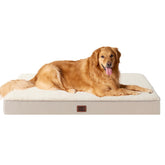 EHEYCIGA orthopedic XL dog bed camel front view for spacious lounging