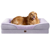 EHEYCIGA orthopedic XL dog bed front view with four-sided bolster for cozy support