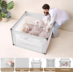 EHEYCIGA puppy playpen oxford fabric closeup emphasizing durability.