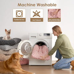 EHEYCIGA Washable XL Dog Bed faux-fur-side delivers cozy warmth for naps