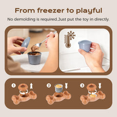 EHWZ Freeze Bone with a stable base supports paw placement during licking sessions
