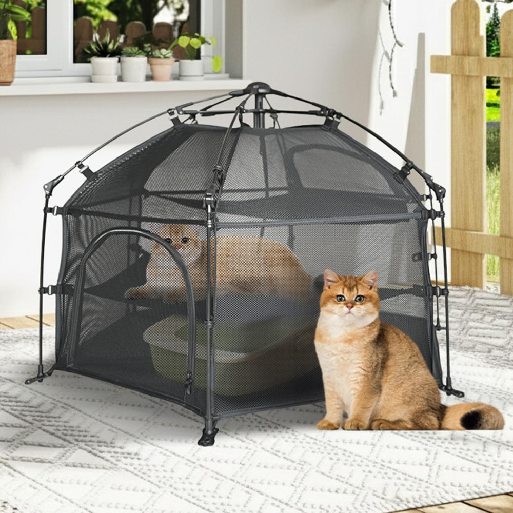 EighteenTek Catio 3-tier hammocks provide restful space and multi-level exploration for cats.