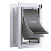 Eillion 3-flap wall dog door frame shows sturdy metal construction for secure access.