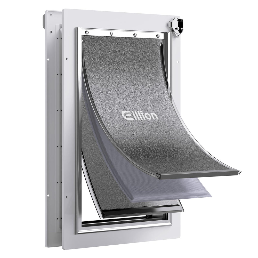 Eillion large dog door with aluminum frame enables easy outdoor access for big dogs.