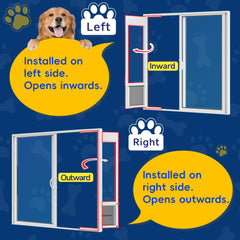 Eillion XLarge dog door flap 13.4 by 23.7 inches enables wide passage.