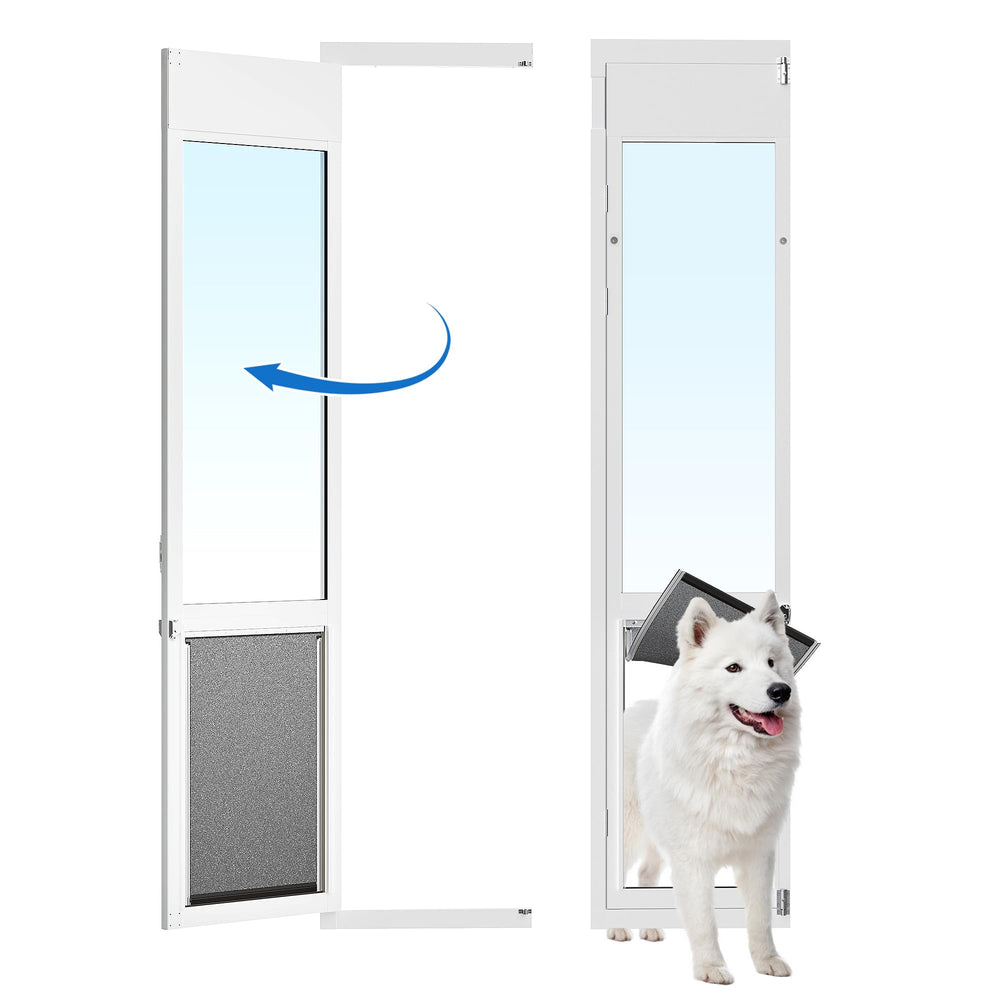 Eillion XLarge dog door sliding glass frame shows durable all-metal construction.