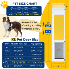 Eillion XLarge dog door inward-opening design demonstrates space-saving access.