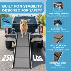 EKING ELITE dog ramp wide walking surface supports big dogs securely