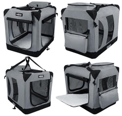 EliteField 3-Door folding soft dog crate side door allows versatile placement and breathability.