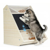 Elixique Dog Nail Scratch Board top view with treat dispenser for positive training.