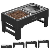ELS PET elevated dog bowls assembly showing stable setup for easy feeding