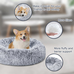 ELSKER&HOME calming bed raised-edge support helps pets curl up.