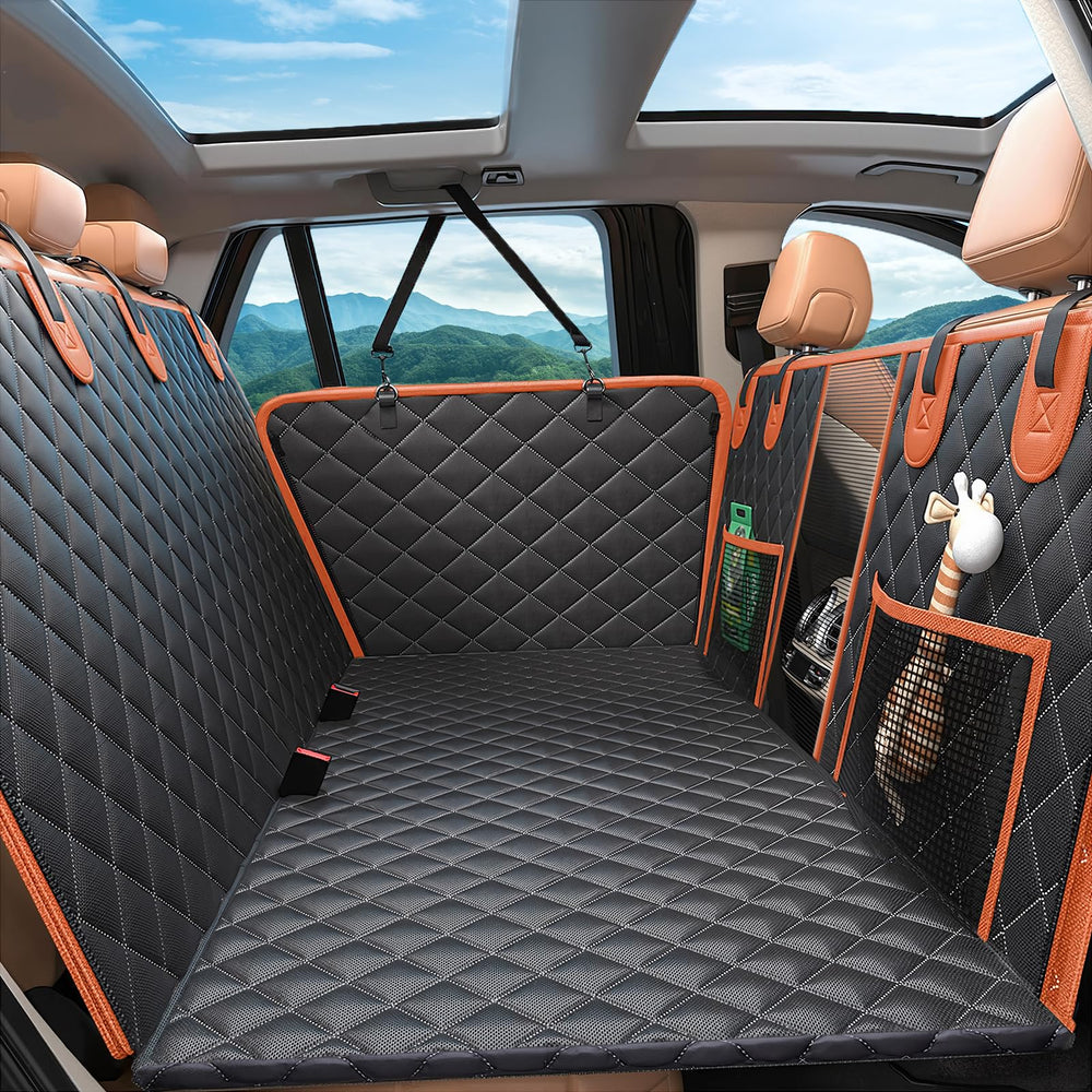 Elufa back seat extender with dog seat cover for extra space and safety