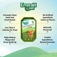 Emerald Pet cat dental treats crunch close-up showing texture for cleaning