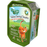 Emerald Pet cat dental treats tub front for easy dental care