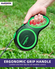 Emperor Pets 26ft leash 360 swivel prevents tangles on busy routes.