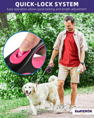 Emperor Pets 360-degree swivel prevents tangling during busy outings.
