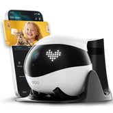 Enabot EBO Air 2 front view in Dove White showing compact home surveillance and mobility