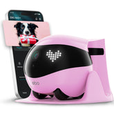 Enabot EBO Air 2 Robin Pink charging dock for continuous monitoring.